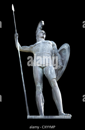 Mythique grec statue d'achille isolated on black Banque D'Images