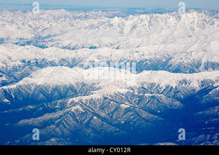 Caucase, montagnes du Caucase, vue d'avion Banque D'Images