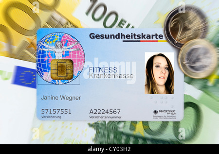 La nouvelle carte d'assurance maladie avec photographie, composite Banque D'Images