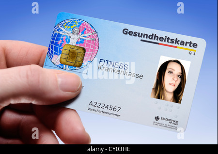 La nouvelle carte d'assurance maladie avec photographie, composite Banque D'Images