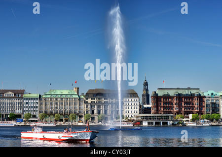 Cabrio Alster, bateau sur le lac Inner Alster, Binnenalster, Hambourg Banque D'Images