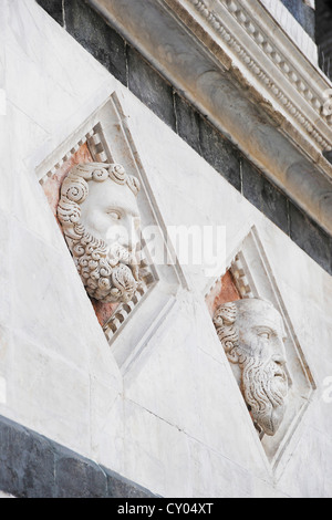 Ornements sur la cathédrale de Sienne, Sienne, Toscane, Italie, Europe Banque D'Images