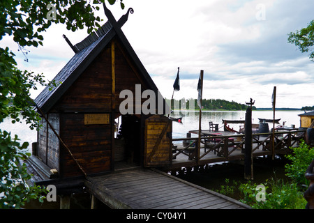 Village Viking dans Frösåkers brygga, Suède Banque D'Images