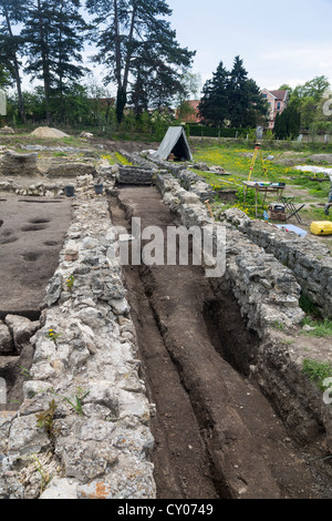 Les fouilles dans la ville romaine de Carnuntum Petronell, musée de plein air, le parc archéologique de Carnuntum, Basse Autriche, Autriche Banque D'Images