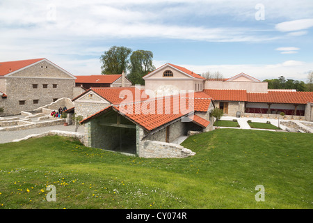 Les Excavations et la reconstruction de la Villa Urbana dans la ville romaine de Carnuntum Petronell, musée de plein air Banque D'Images