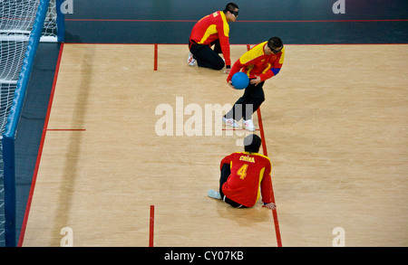 Objectif de l'équipe boule chinois mens en action contre le Canada à la boîte de CUIVRE durant les Jeux Paralympiques de 2012 à Londres Angleterre Stratford Banque D'Images