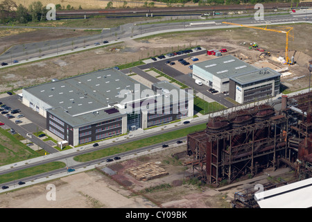 Vue aérienne, quartier industriel, Phoenix West business park, Dortmund, Ruhr, Rhénanie du Nord-Westphalie Banque D'Images