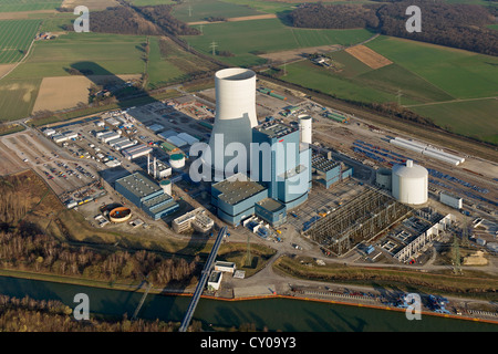 Vue aérienne, EON Datteln 4, power plant, Datteln, Ruhr, Rhénanie du Nord-Westphalie Banque D'Images