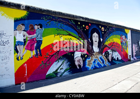 Reste du mur de Berlin, East Side Gallery, Berlin Banque D'Images