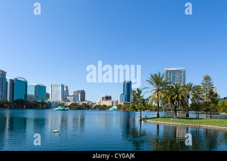 Le centre-ville de ville de Lake Eola Park, Orlando, Floride, USA Central Banque D'Images