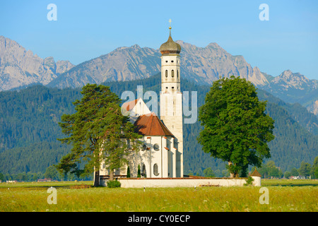 Église de pèlerinage de St Coloman près de Füssen, l'Est de l'Allgaeu, Bavaria Banque D'Images