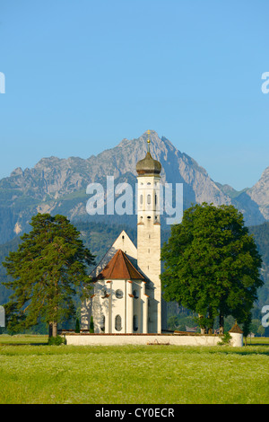 Église de pèlerinage de St Coloman près de Füssen, l'Est de l'Allgaeu, Bavaria Banque D'Images