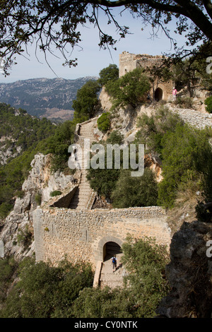 Castillo de Alaró' castle ruins, Puig de Alaró" de montagne, colline, Mallorca Majorque Espagne Europe Banque D'Images