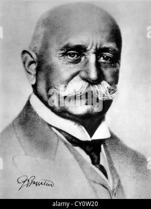 Ferdinand Graf von Zeppelin (1838-1917), inventeur et constructeur du premier dirigeable (1900) Banque D'Images