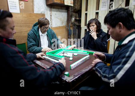 Jeu de majong en Chine Banque D'Images