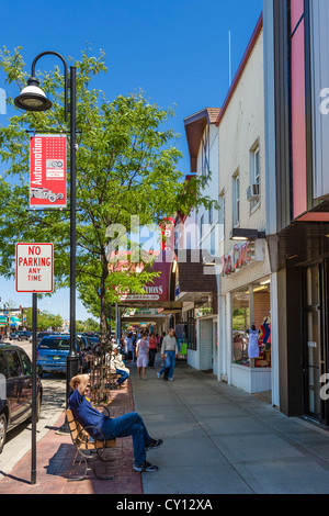 Magasins sur Broadway (rue principale) dans la station balnéaire populaire de Wisconsin Dells, Wisconsin, États-Unis Banque D'Images