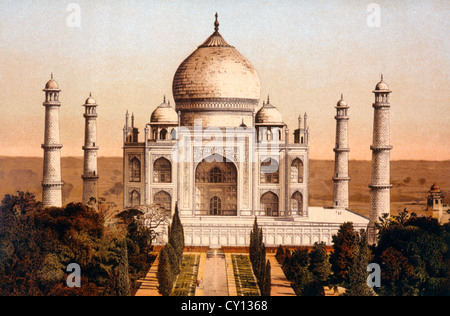 Taj Mahal, Agra, Inde, chromolithographie, vers 1890 Banque D'Images