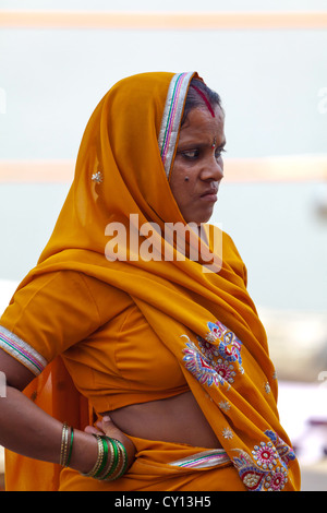 Femme indienne à Varanasi, Inde Banque D'Images
