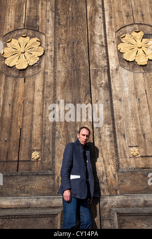 L'écrivain s'en ancien WW2 campTerezin, République Tchèque Banque D'Images