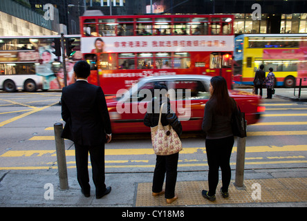 Taxi au centre-ville de Hongkong Banque D'Images