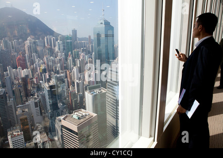 "Centrale" est le centre économique de Hongkong Banque D'Images