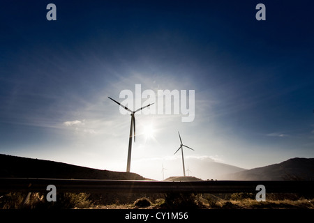 Éoliennes dans un paysage espagnol Banque D'Images