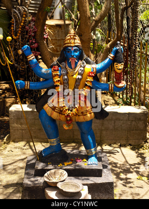 Medine Maurice dieu hindou et Kali au Tamil Temple Hindou pour les travailleurs de la canne à sucre de tantrique Maha Kali Temple Tookay Banque D'Images