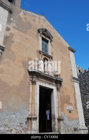 L'église de Sainte Catherine d'Alexandrie, Taormina, Sicile, Italie. Banque D'Images