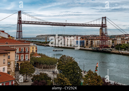 Transporter bridge Vizcaya, UNESCO World Heritage Site, Portugalete Bilbao, Pays Basque, Espagne, Europe Banque D'Images