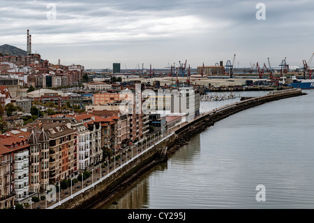 Vue panoramique de Santurce, Santurtzi, Bilbao, Vizcaya, Pays Basque, Espagne, Europe Banque D'Images