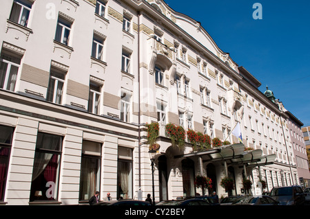 Grand Hôtel Union européenne, architecte Josip Vancaš, 1903 bâtiment Art Nouveau, Miklosiceva Cesta, Ljubljana, Slovénie Banque D'Images