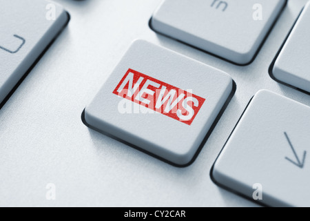 Hot news key sur clavier. Banque D'Images