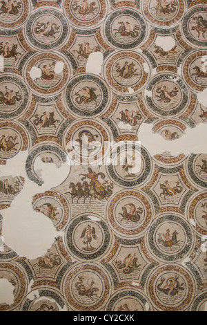 La Triump de Neptune mosaïque dans le Musée du Bardo à Tunis Tunisie Banque D'Images