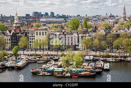 Vue aérienne, Amsterdam, Pays-Bas Banque D'Images