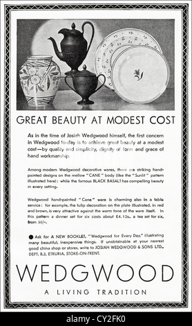 1930 Original vintage publicité imprimée à partir de l'anglais revue publicité Wedgwood chine Banque D'Images