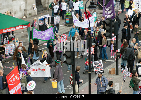 Fonction publique manifestation contre les coupures du gouvernement à Londres le 20 octobre 2012 Banque D'Images