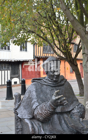 Statue du Cardinal Wolsey Ipswich Suffolk Banque D'Images