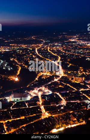 Vue de la nuit de Brasov Banque D'Images