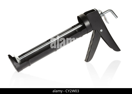 Pistolet de calfeutrage tool isolé sur blanc, chemin de détourage inclus Banque D'Images