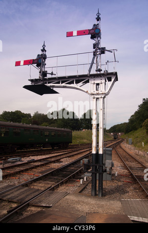 Un chemin de fer britannique quadrant inférieur du signal d'arrêt de sémaphore Banque D'Images