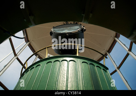 Lentille de Fresnel classique au sommet d'un phare Banque D'Images