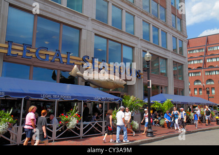 Boston Massachusetts, Atlantic Avenue, Legal Sea Foods, restaurant restaurants restauration cafés, fruits de mer, entrée, terrasse extérieure Banque D'Images