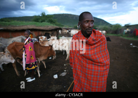 Tribu Maasai au Kenya Banque D'Images