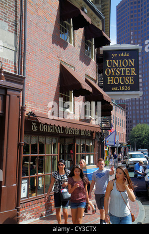 Boston Massachusetts, Haymarket, Union Street, quartier historique, vous Olde Union Oyster House, restaurant restaurants repas manger dehors cafés bist Banque D'Images