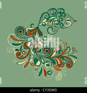 Poisson stylisé avec queue détaillées Banque D'Images