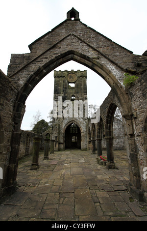 St Thomas Becket dans une église ruines Heptonstall, West Yorkshire, Angleterre. Banque D'Images