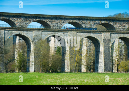 Aqueduc de Chirk et viaduc traversant la vallée 12, Pays de Galles, Royaume-Uni Banque D'Images