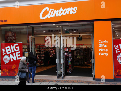 Un magasin de carte de Clinton à Nottingham, Angleterre, Royaume-Uni Banque D'Images