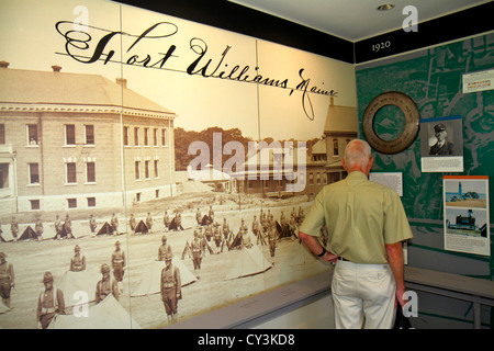 Portland Maine, Cape Elizabeth, Portland Head Light, phare, fort ft. Williams Park,musée,exposition collection senior senior senior senior Citizen citize Banque D'Images