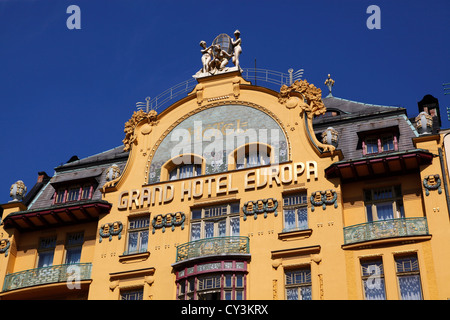 Grand Hotel Europa à la place Wenceslas à Prague, République Tchèque Banque D'Images